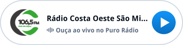 Ouça a Rádio Costa Oeste São Miguel 106.5 FM ao vivo no Puro Rádio Ouça a Rádio Costa Oeste São Miguel 106.5 FM ao vivo no Puro Rádio